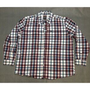 Wrangler Men Size XL Blue Checked Convertible Tuck Sleeves System Outdoor Shirt